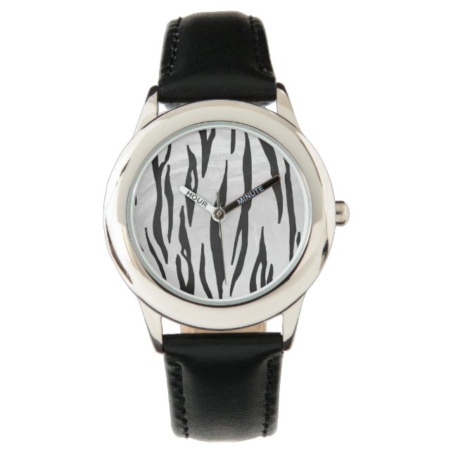 Reloj De Pulsera Impresión de tigre en blanco y negro (Anverso)