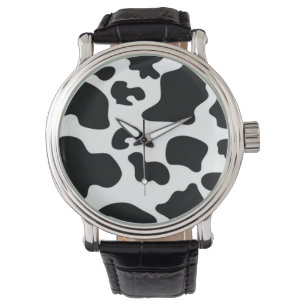 Reloj De Pulsera Impresión de vaca en blanco y negro