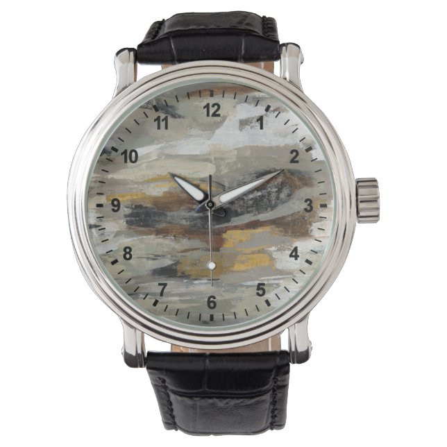 Reloj De Pulsera Impresión gris abstracta neutra | Silvia Vassileva (Anverso)