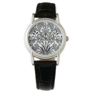Reloj De Pulsera Impresión, negro, blanco y gris del jacinto de
