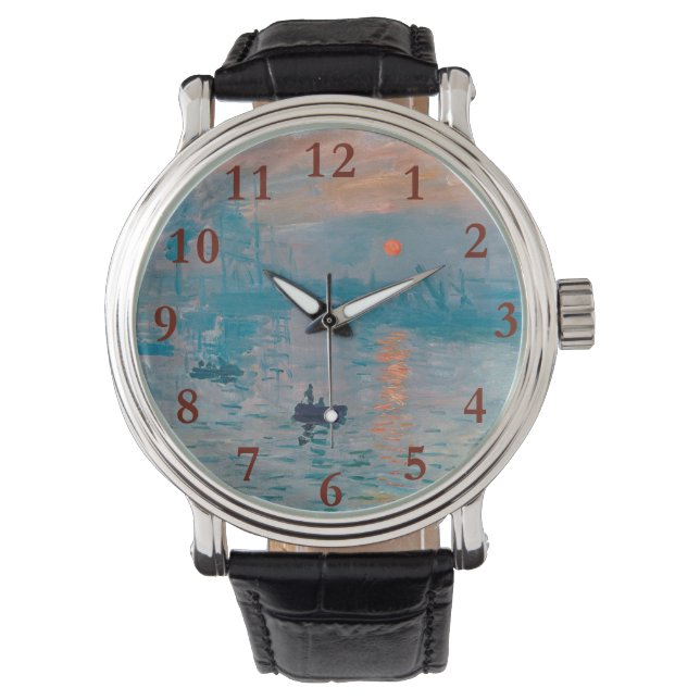Reloj De Pulsera Impresión Sunrise clausura monet impresionist (Anverso)