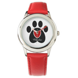 Reloj De Pulsera Impresión y corazón adaptables de la pata