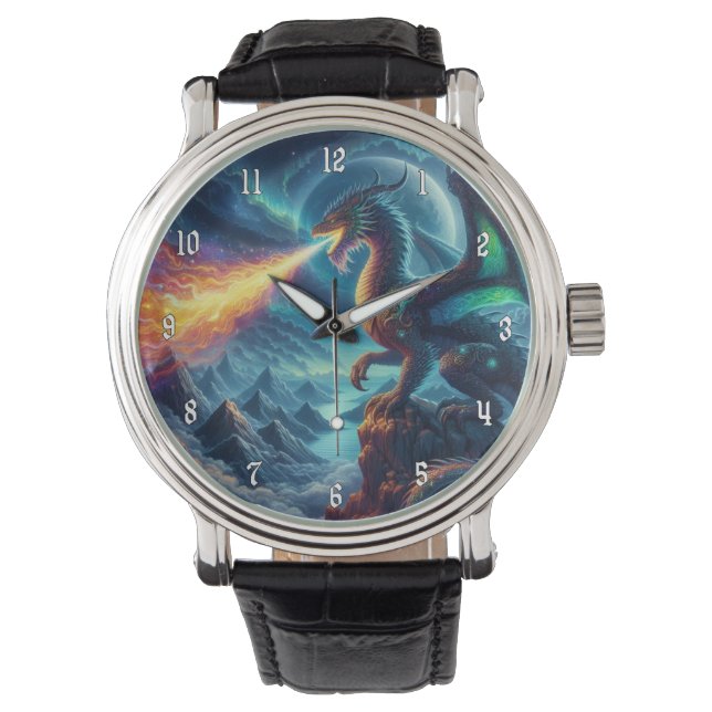 Reloj De Pulsera Impresionante dragón respirador de incendios (Anverso)