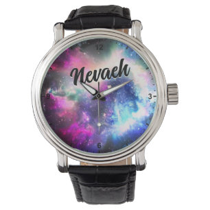 Reloj De Pulsera Impresionante galaxia Nebula Nombre personalizado
