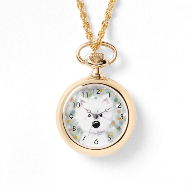 Reloj De Pulsera Impresiones Fluffy Westie (Anverso)