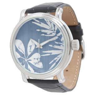 Reloj De Pulsera Impresiones tropicales del añil - verdor tropical