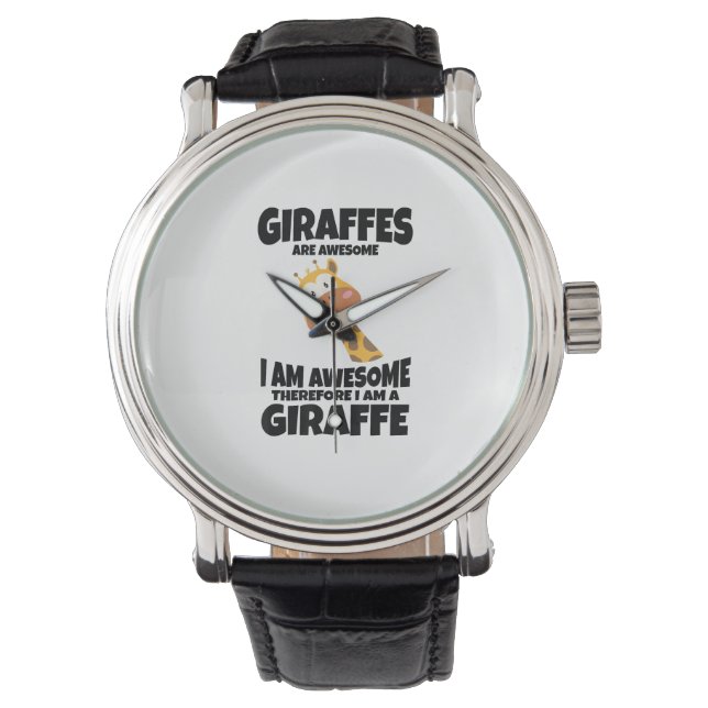 Reloj De Pulsera Increíble Personalizado, soy una jirafa de camisas (Anverso)