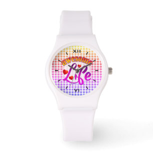 Reloj De Pulsera Increíble vida con puntos de color arcoiris
