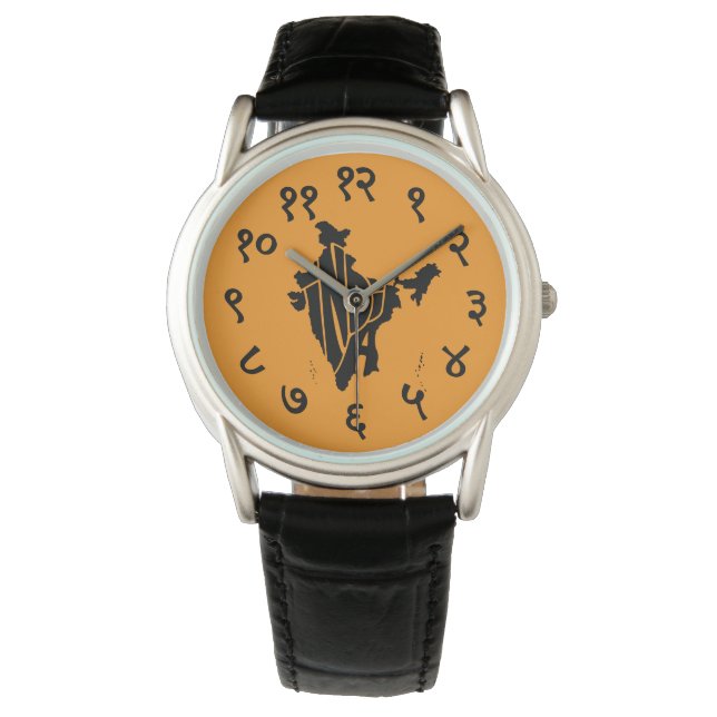 Reloj De Pulsera India Devanagari Map Typography Watch (Anverso)