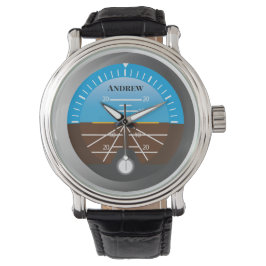 Reloj De Pulsera Indicador de la actitud de la cabina de vuelo pilo