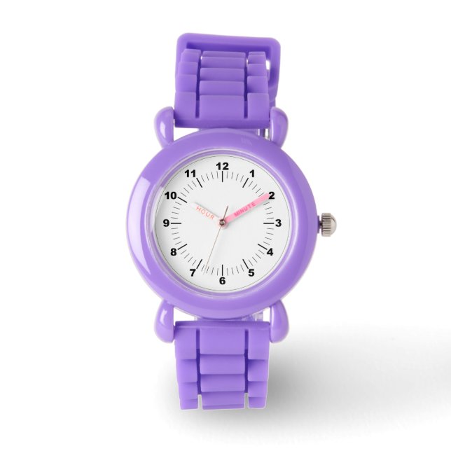 Reloj de pulsera infantil de purpurina roja (Anverso)