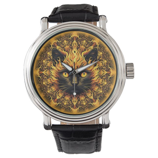 Reloj De Pulsera Inferno Kitty Mandala (Anverso)