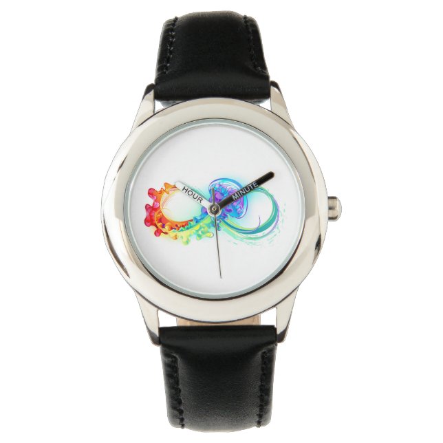 Reloj De Pulsera Infinidad con las medusas del arcoiris (Anverso)