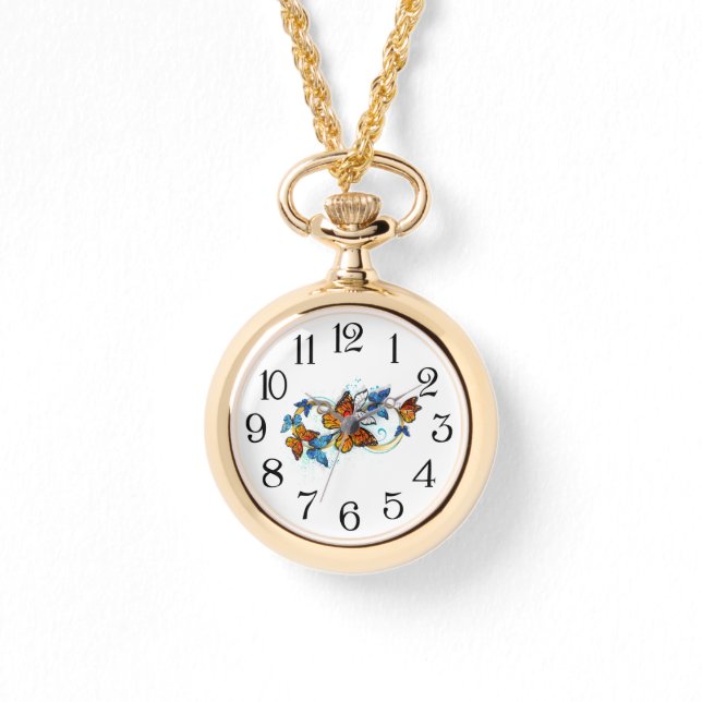 Reloj De Pulsera Infinidad de Mariposas Monarca (Anverso)