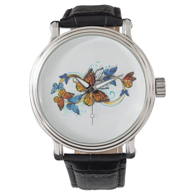 Reloj De Pulsera Infinidad de Mariposas Monarca (Anverso)