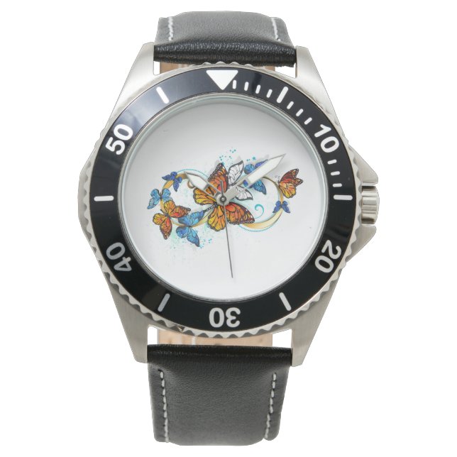 Reloj De Pulsera Infinidad de Mariposas Monarca (Anverso)