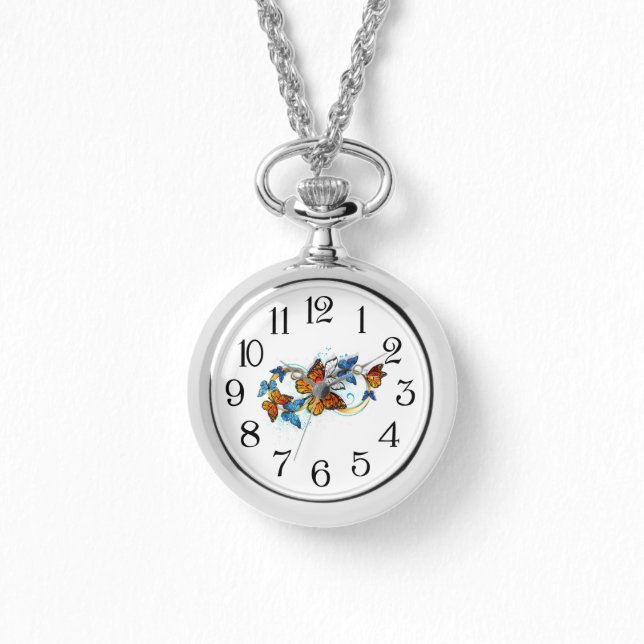 Reloj De Pulsera Infinidad de Mariposas Monarca (Anverso)