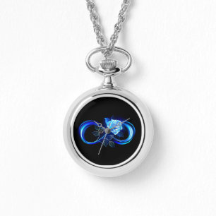 Reloj De Pulsera Infinito brillante con rosa azul