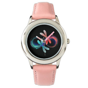Reloj De Pulsera Infinito con libélulas brillantes