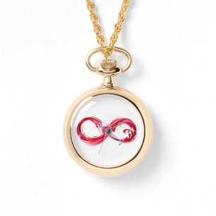 Reloj De Pulsera Infinito con vino Rojo
