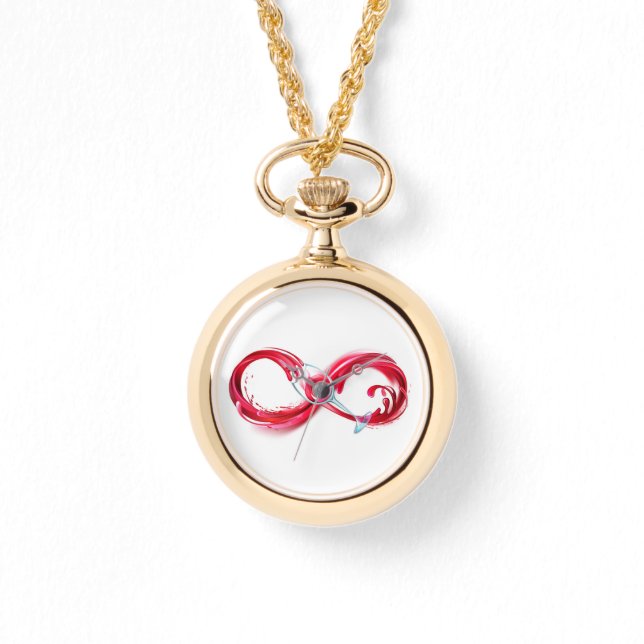 Reloj De Pulsera Infinito con vino Rojo (Anverso)