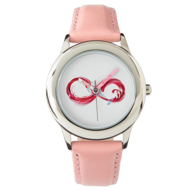 Reloj De Pulsera Infinito con vino Rojo (Anverso)