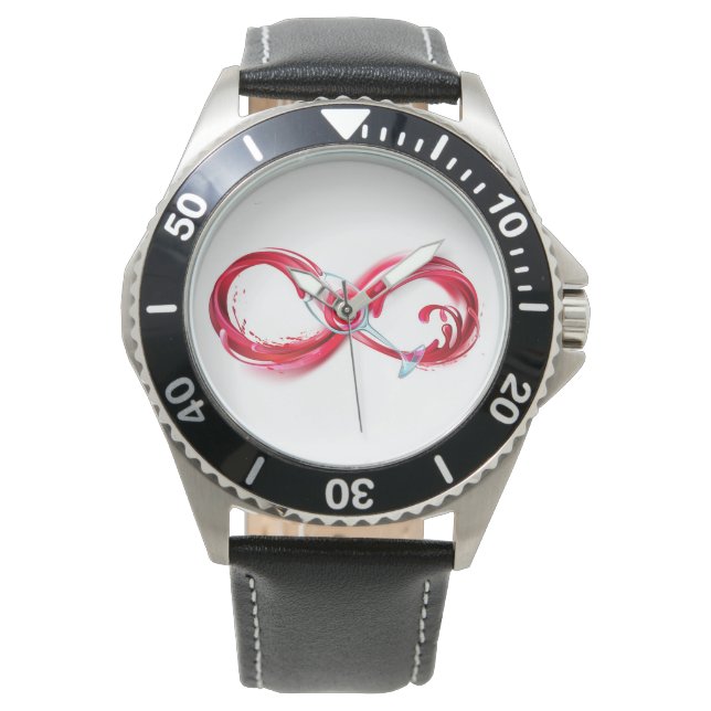 Reloj De Pulsera Infinito con vino Rojo (Anverso)