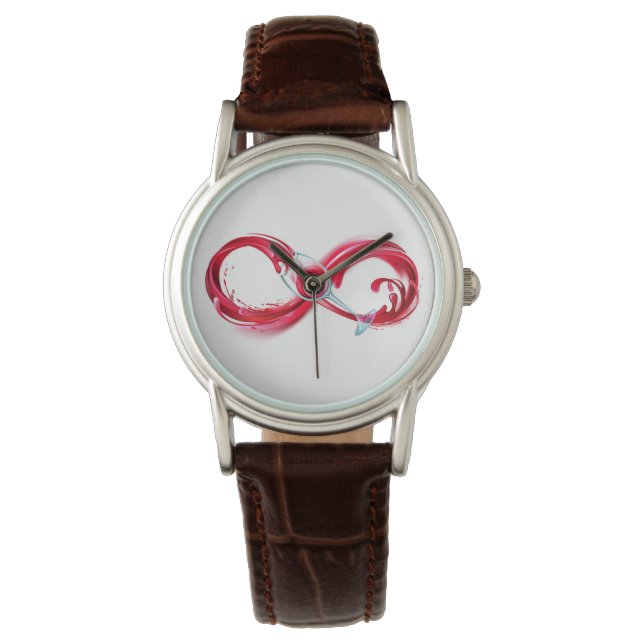 Reloj De Pulsera Infinito con vino Rojo (Anverso)