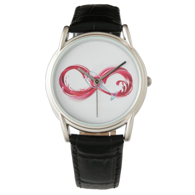 Reloj De Pulsera Infinito con vino Rojo (Anverso)