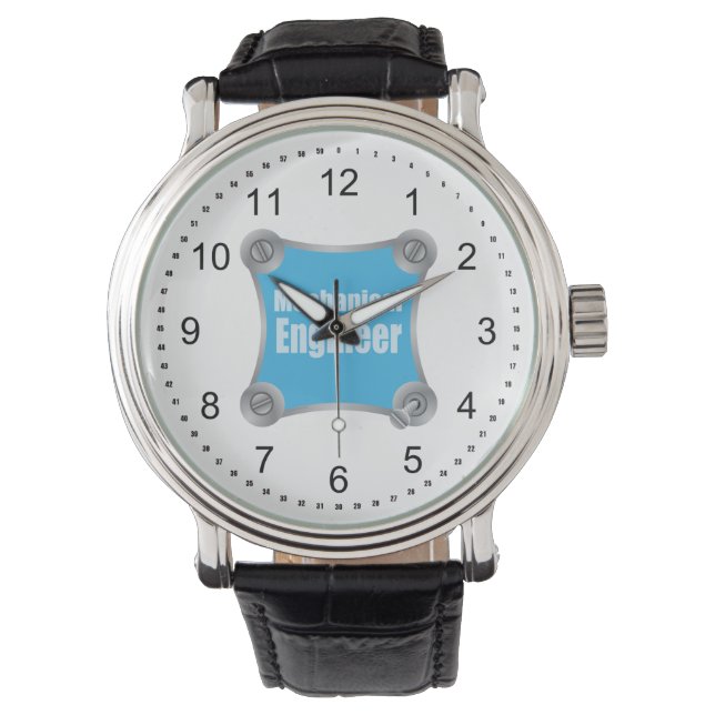 Reloj De Pulsera Ingeniero mecánico azul (Anverso)