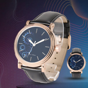 Reloj De Pulsera Ingeniero mecánico azul moderno