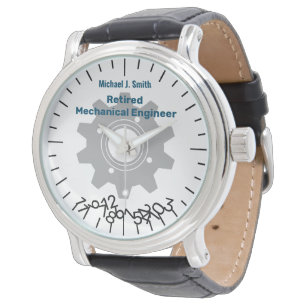 Reloj De Pulsera Ingeniero retirado gracioso Números de solapamient