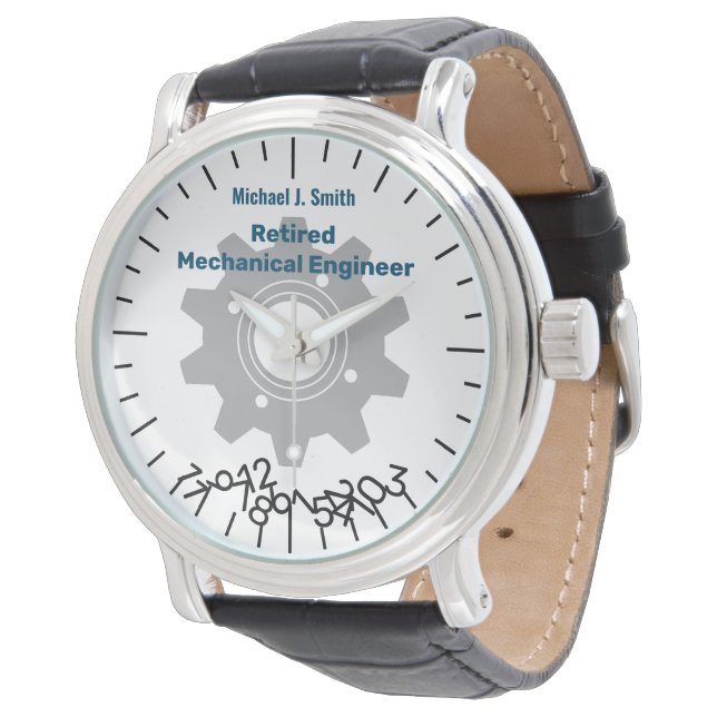 Reloj De Pulsera Ingeniero retirado gracioso Números de solapamient (Angular)