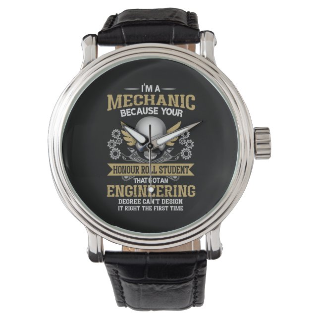 Reloj De Pulsera Ingeniero Soy Ingeniería Mecánica (Anverso)