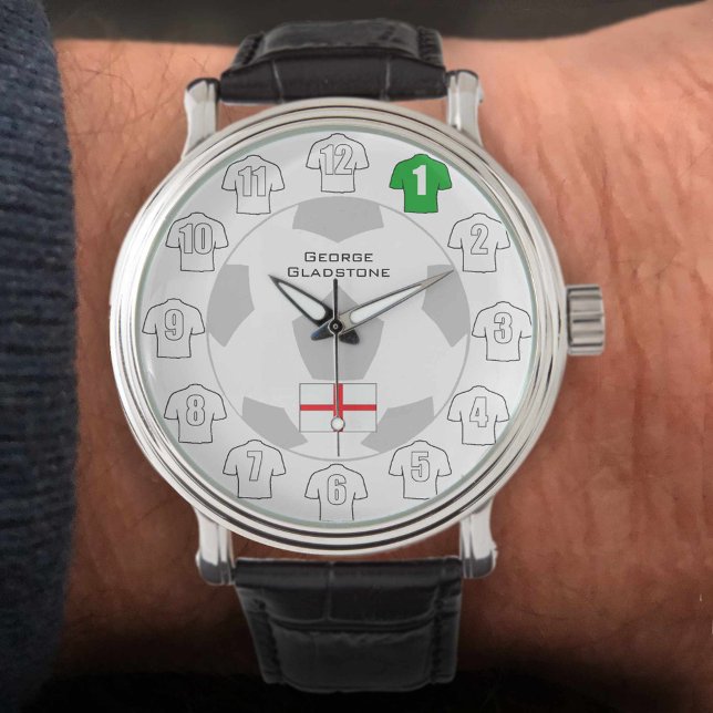 Reloj De Pulsera Inglaterra Watch con nombre, Camisetas blancos y b (Subido por el creador)
