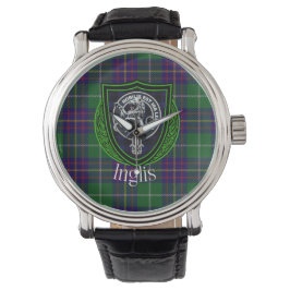 Reloj De Pulsera Inglis Scottish Clan Tartan & Crest