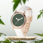 Reloj De Pulsera Iniciales de color verde oscuro eWatch personaliza<br><div class="desc">Regalo para ella,  reloj de muñeca verde oscuro</div>