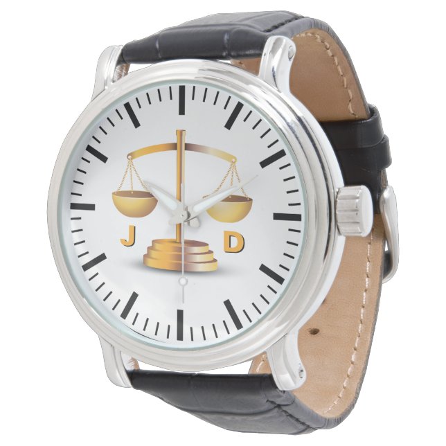 Reloj De Pulsera Iniciales escalas de justicia | Mejor regalo de la (Angular)