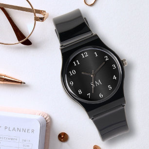 Reloj De Pulsera Iniciales monogramadas en blanco y Metalizado cepi