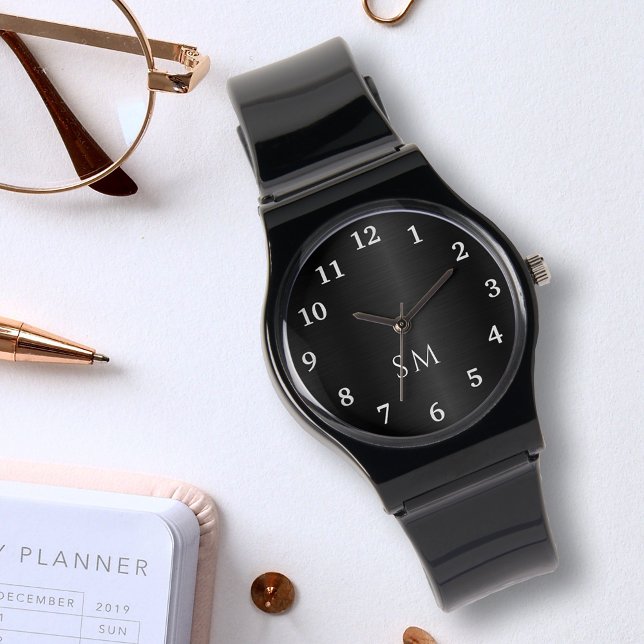 Reloj De Pulsera Iniciales monogramadas en blanco y Metalizado cepi (Subido por el creador)