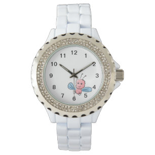 Reloj De Pulsera Insecto de vuelo rosado lindo del insecto