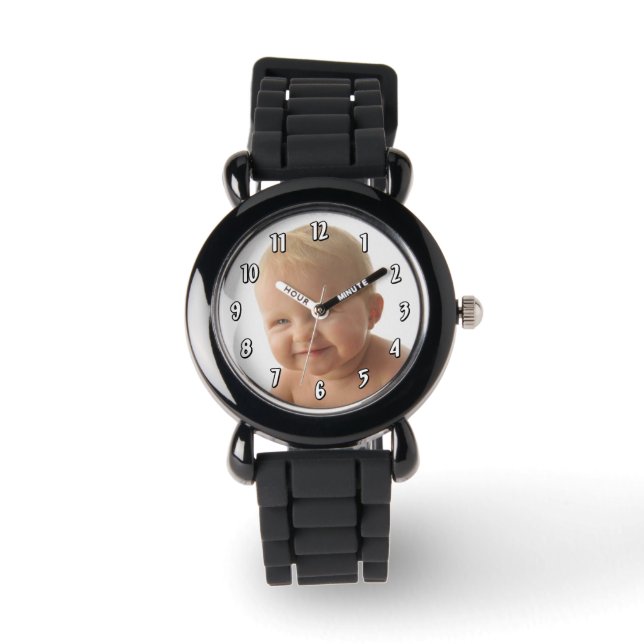 Reloj De Pulsera Insertar foto vertical - plantilla de número (Anverso)