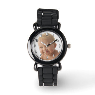 Reloj De Pulsera Inserte la foto vertical - plantilla del número