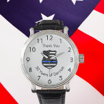 Reloj De Pulsera Insignia de retiro del comisario de policía<br><div class="desc">Personalice y agregue un botón y texto.</div>