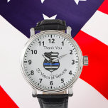 Reloj De Pulsera Insignia de retiro del comisario de policía<br><div class="desc">Personalice y agregue un botón y texto.</div>