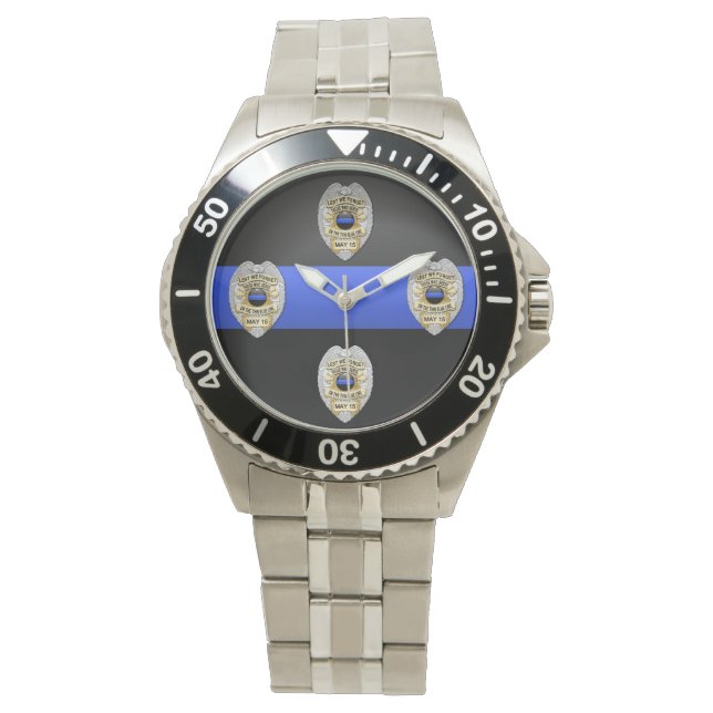 Reloj De Pulsera Insignia delgada de la línea azul (Anverso)