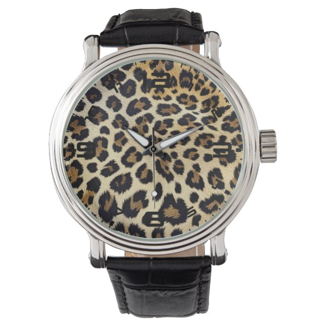 Reloj De Pulsera Inspección de impresión de leopardo (Anverso)