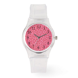 Reloj De Pulsera Inspección de impresión de leopardo rosa