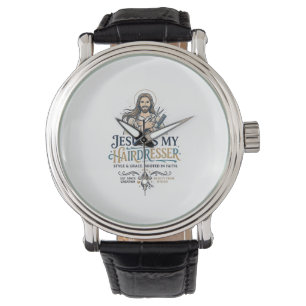 Reloj De Pulsera Inspiración de camiseta para peluquero de Jesús Be