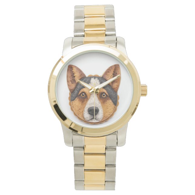 Reloj De Pulsera Inspiración en 3D del perro de ganado vacuno austr (Anverso)